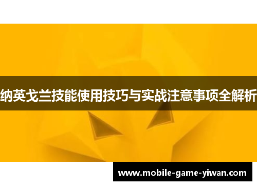 纳英戈兰技能使用技巧与实战注意事项全解析